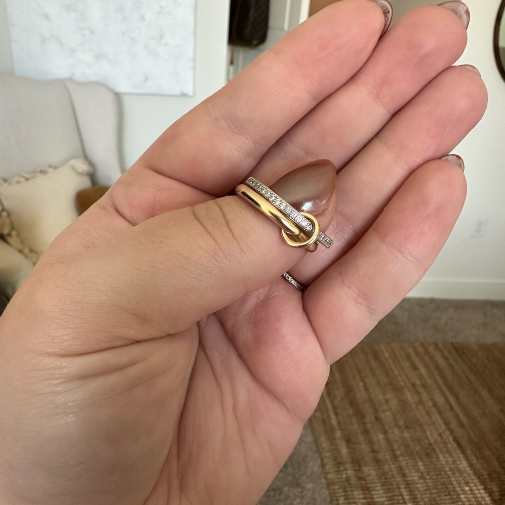 Double Ring- Gold Filled + Sterling - image 3